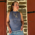 2 Fly Co Women's Denim Blue Cloud Mock Neck Tank 2FLY-CTB