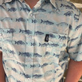 Hooey Boy's Blue Fish Short Sleeve Snap Shirt HT2621LTBL