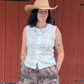 Panhandle Ladies White Lace Insert Sleeveless Tank LWN0S08836