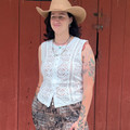 Panhandle Ladies White Lace Insert Sleeveless Tank LWN0S08836