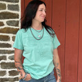 Panhandle Women's Light Turquoise Embossed Skull Tee LW21T08843