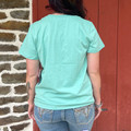 Panhandle Women's Light Turquoise Embossed Skull Tee LW21T08843