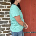 Panhandle Women's Light Turquoise Embossed Skull Tee LW21T08843