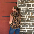 Ladies Leopard And Floral Ruffle Sleeve Blouse IT19123