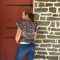 Ladies Leopard Print Satin Pleated Ruffle Top TO1230-LEO