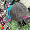 Catchfly Turquoise Flag Ponytail Hat 23204HB2
