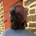 Catchfly Blue Aztec Ponytail Hat 23204HB11