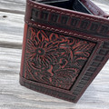 Justin Leather Floral Tooled Trifold Wallet 23205322W11