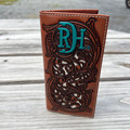 Red Dirt Hat Co Tooled Rodeo Wallet with Ivory Inlay 23111876W3