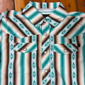 Rock & Roll Boy's Tek Ripstop Stripes Print Short Sleeve Snap Shirt BBN3S08686