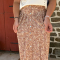 Panhandle Ladies Tan Tooled Print Maxi Skirt LW69B08853