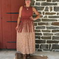 Panhandle Ladies Tan Tooled Print Maxi Skirt LW69B08853