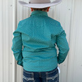 Panhandle Boy's Turquoise Printed Long Sleeve Snap Shirt RBN2S08919