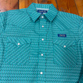 Panhandle Men's Turquoise Printed Long Sleeve Snap Shirt RMN2S08919