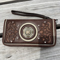 Justin Glitter Inlay Leather Concho Wristlet 23126215W