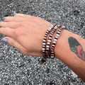 Graduated Faux Copper & Pearl Stretch Bracelet BB04160-CBPL