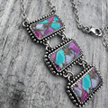 Triple Bar Faux Cotton Candy 18" Necklace
