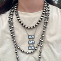 Triple Bar Faux White Buffalo 18" Necklace AN5279-SBWB