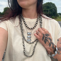 Triple Bar Faux White Buffalo 18" Necklace AN5279-SBWB