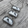 Triple Bar Faux White Buffalo 18" Necklace AN5279-SBWB