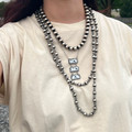 Triple Bar Faux White Buffalo 18" Necklace AN5279-SBWB