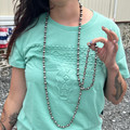 Faux Navajo 60" Multiple Sized Pearl Necklace