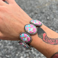 Faux Cotton Candy Oval Stretch Bracelet