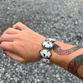 Faux White Buffalo Oval Stretch Bracelet