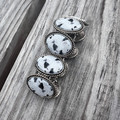 Faux White Buffalo Oval Stretch Bracelet