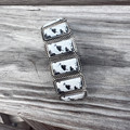 Faux White Buffalo Rectangle Stretch Bracelet