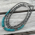 Triple Faux Navajo Pearl and Turquoise Necklace Set