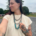 Triple Faux Navajo Pearl and Turquoise Necklace Set