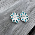 Faux Turquoise Cluster Cross Earrings