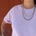Andree Ladies Lilac Cuff Sleeve Waffle Knit Top MHS69-L