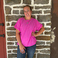 Andree Ladies Hot Magenta Textured Dolman Sleeve Top MHS78-HM