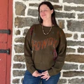 Rock & Roll Ladies Olive Western Howdy Knit Sweater