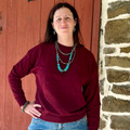 Panhandle Ladies Wine Boot Stitch Sweatshirt