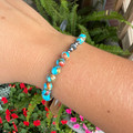Genuine Turquoise Spiny Oyster Stretch Bracelet WHC-2
