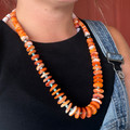 26" Graduated Orange Spiny Oyster Necklace WHC-4