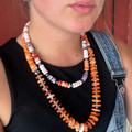 26" Graduated Orange Spiny Oyster Necklace WHC-4