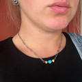Turquoise & Orange Spiny Paperclip Chain Choker