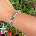 Sterling Silver Pearl & Turquoise Bracelet 204Z