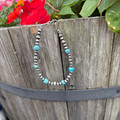 Sterling Silver Pearl & Turquoise Bracelet 204Z