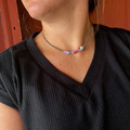 16" Cotton Candy & Sterling Silver Pearls Necklace 122Z-16