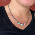18" Cotton Candy & Sterling Silver Pearls Necklace 122Z-18