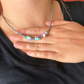 18" Cotton Candy & Sterling Silver Pearls Necklace 122Z-18