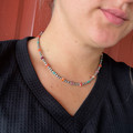 16" Mixed Spiny Oyster & Turquoise Heishi Sterling Silver Pearl Necklace 123Z-16