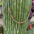 16" Mixed Spiny Oyster & Turquoise Heishi Sterling Silver Pearl Necklace 123Z-16