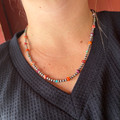 20" Mixed Spiny Oyster & Turquoise Heishi Sterling Silver Pearl Necklace 123Z-20