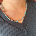 20" Purple Spiny Oyster & Turquoise Sterling Silver Pearl Necklace 109Z-20